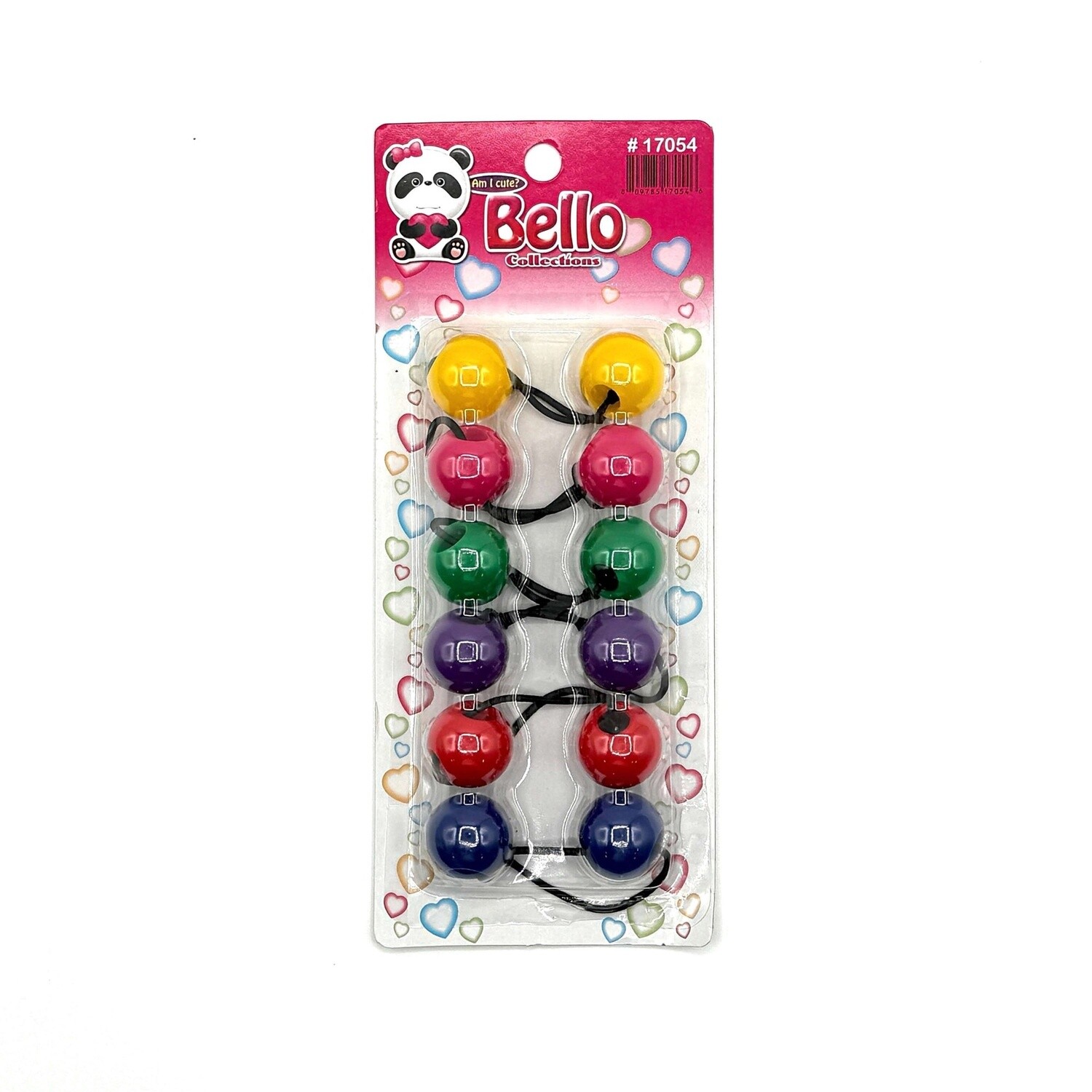 6 BALL / 24MM PONYTAIL HOLDERS, Color: ASSORTED