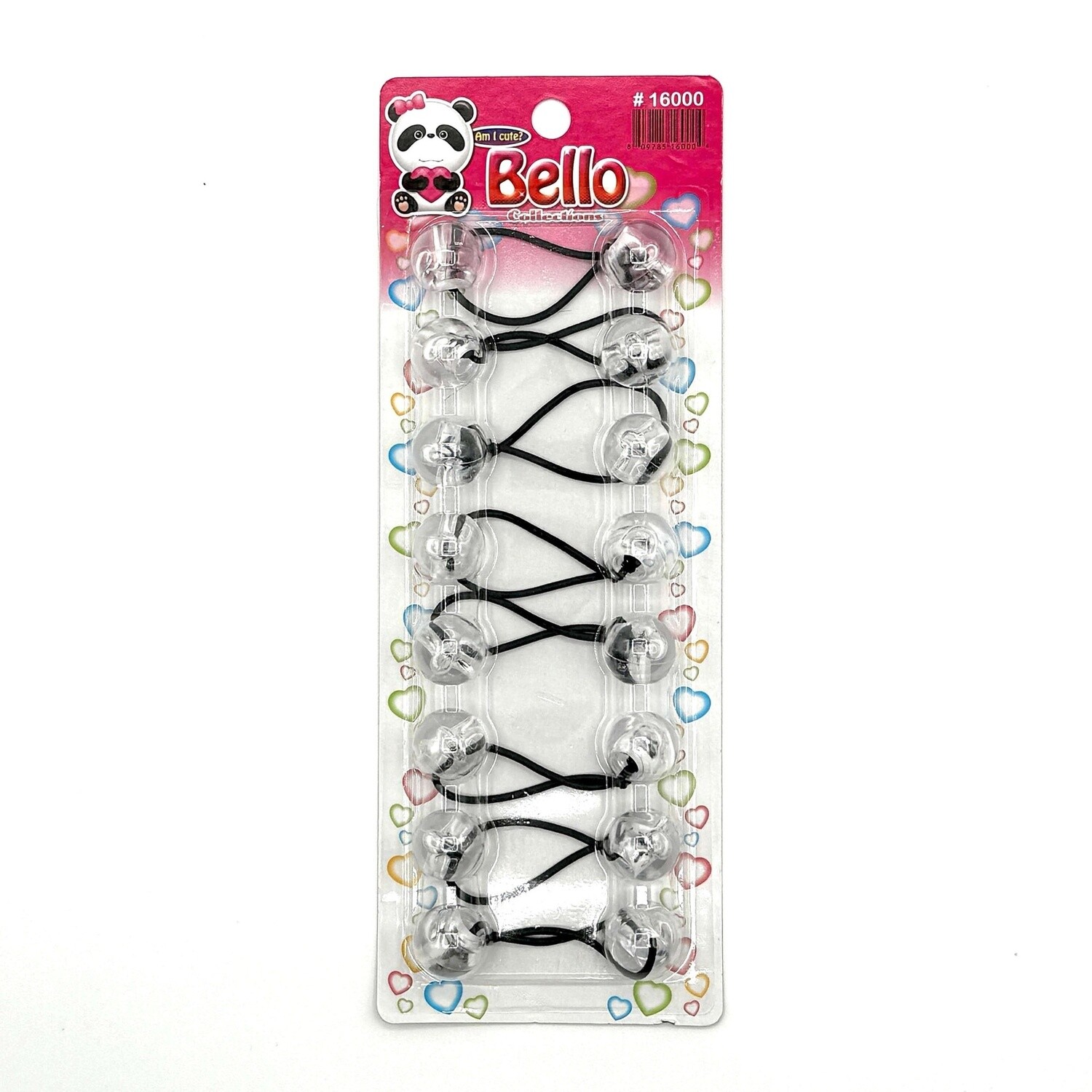 8 BALL / 20MM PONYTAIL HOLDERS, Color: CLEAR