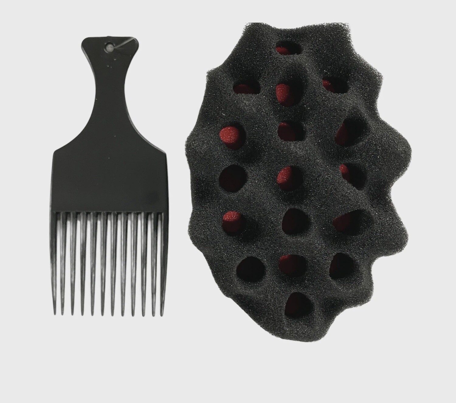 Small Two Side Spiky Twist Hair Brush Sponge With Large Hole