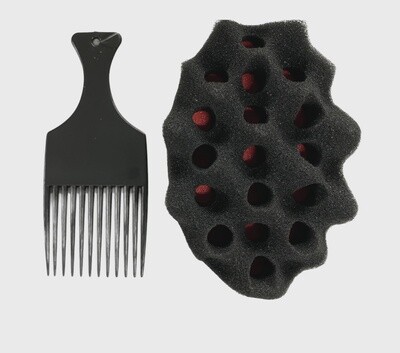 Small Two Side Spiky Twist Hair Brush Sponge With Large Hole