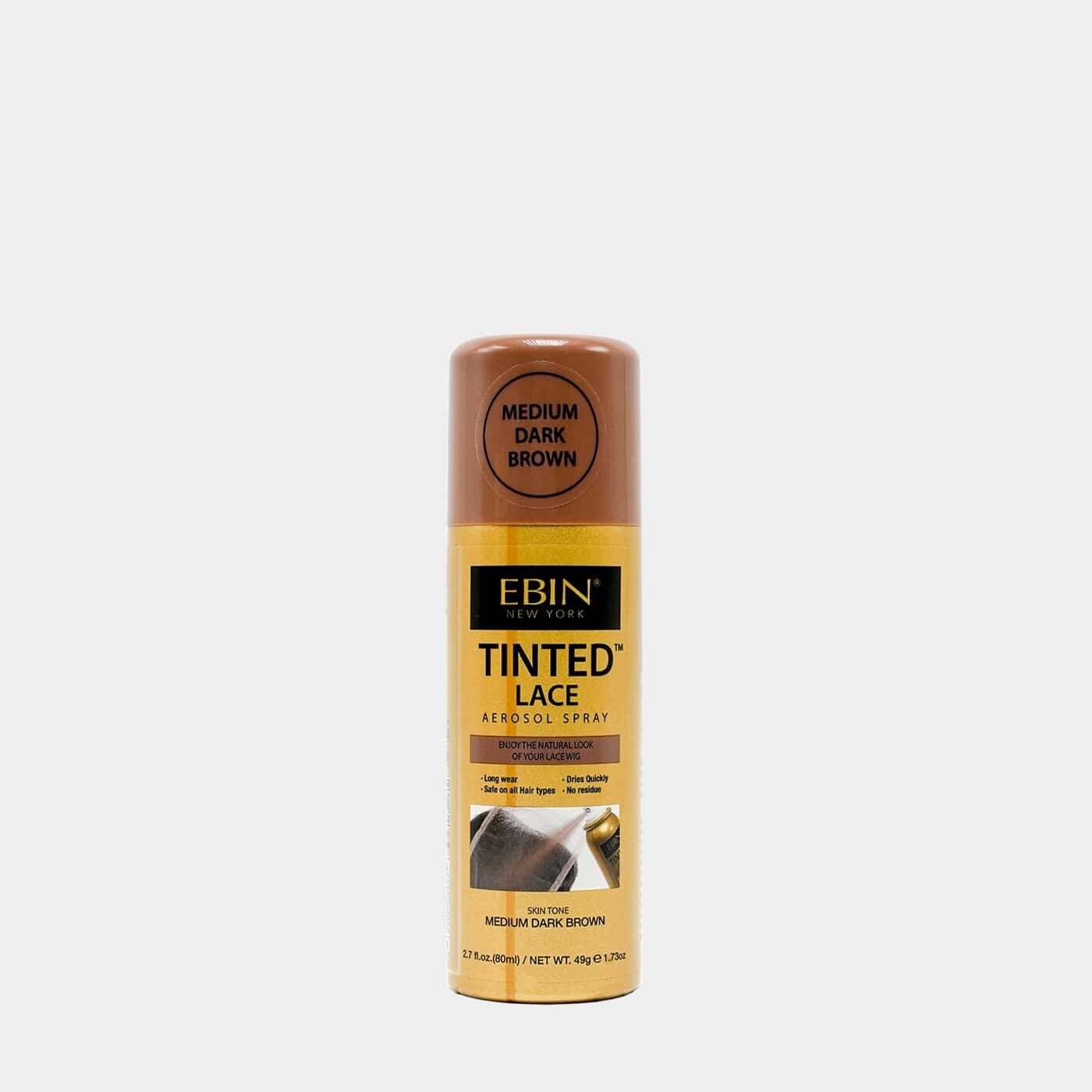 EBIN TINTEDLACE SPRAY 2.7OZ (80ML), Type: MEDIUM DARK BROWN