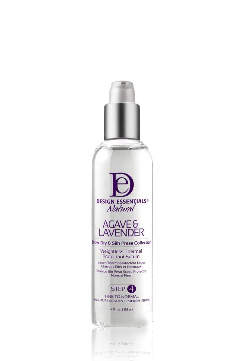 DESIGN ESSENTIALS AGAVE &amp; LAVENDER THERMAL PROTECT SERUM 4OZ