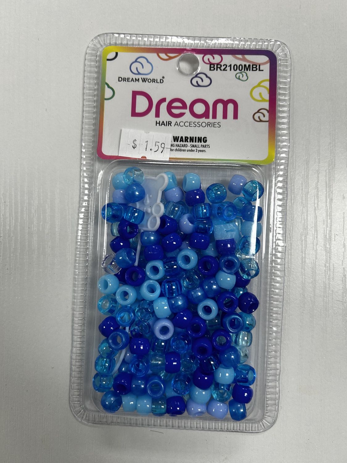 CHLOE BEAD ROUND 200 MIX, Color: MIX BLUE