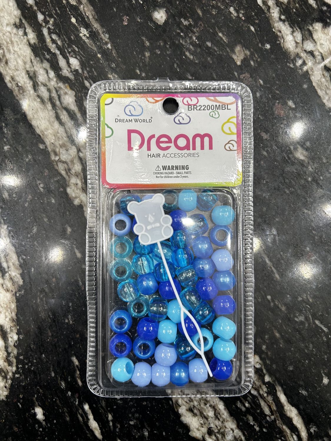 CHLOE BEAD ROUND BIG 60, Color: MIX BLUE