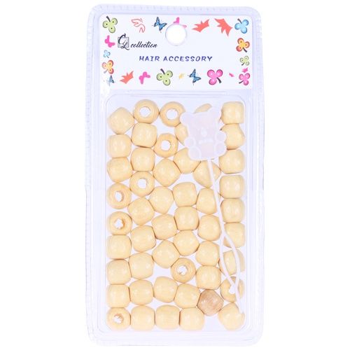 WOOD BEAD HAIR ACCESSORIES, Color: Beige