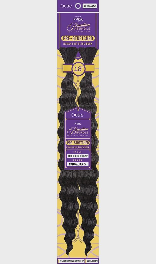 PURPLE PACK BRAZILIAN - PRESTRETCHED LOOSE DEEP BULK 18&quot;