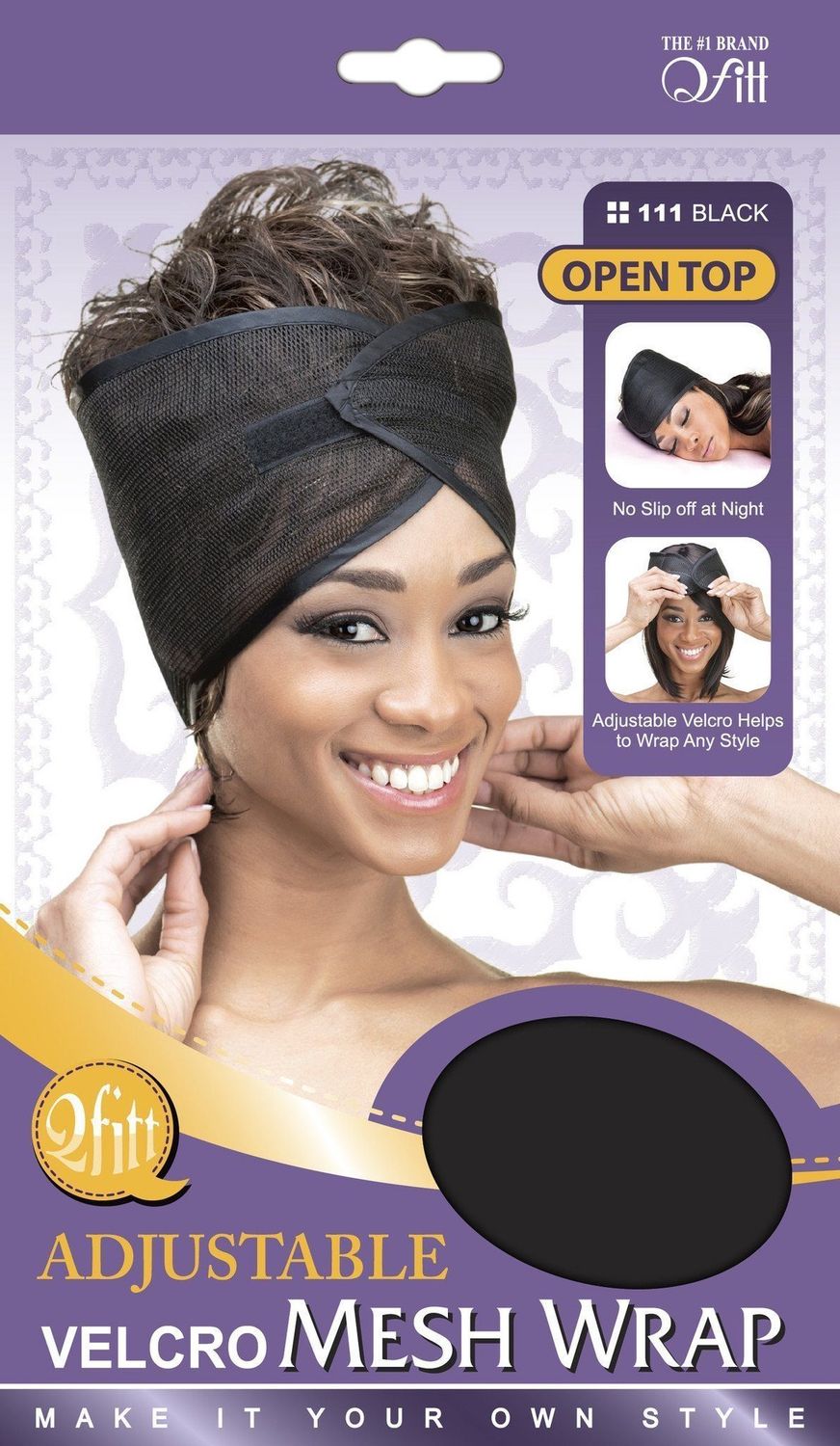 Adjustable Hook &amp; Loop Mesh Wrap, Color: BLACK