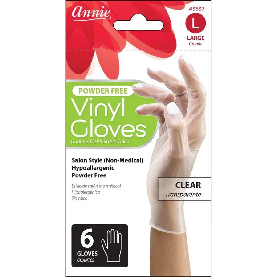 Annie Clear Vinyl Gloves, Size: LARGE