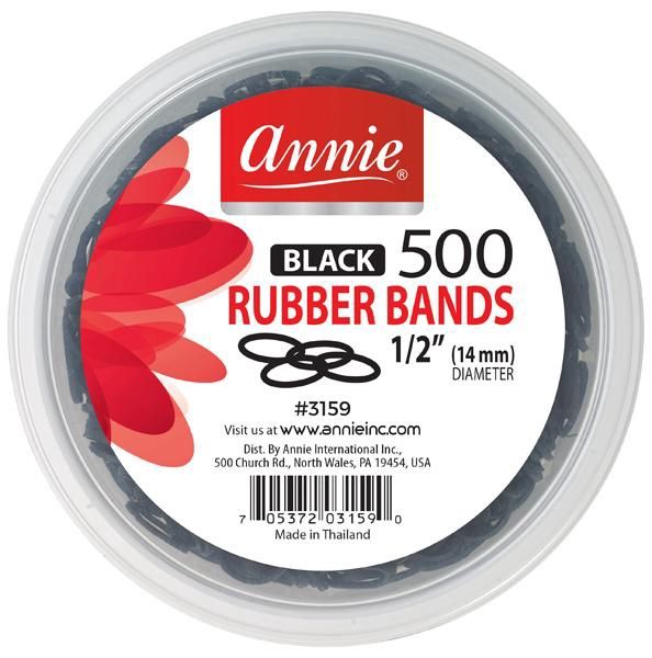 ANNIE 500PC BLACK RUBBER BANDS