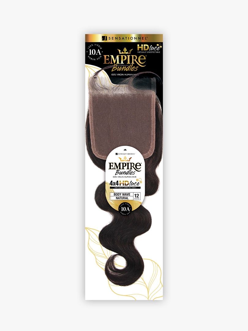 HH 4 X 4 HD LACE CLOSURE BODY WAVE - EMPIREBUNDLE - NATURAL - 10A