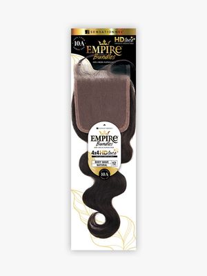 HH 4 X 4 HD LACE CLOSURE BODY WAVE - EMPIREBUNDLE - NATURAL - 10A