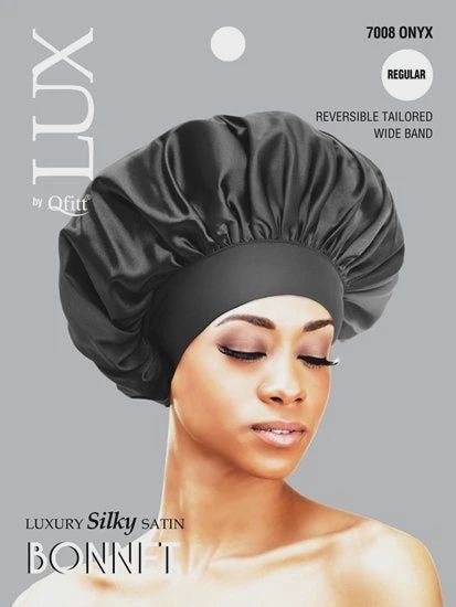 LUX LUXURY SILKY SATIN BONNET [REGULAR], Color: BLACK