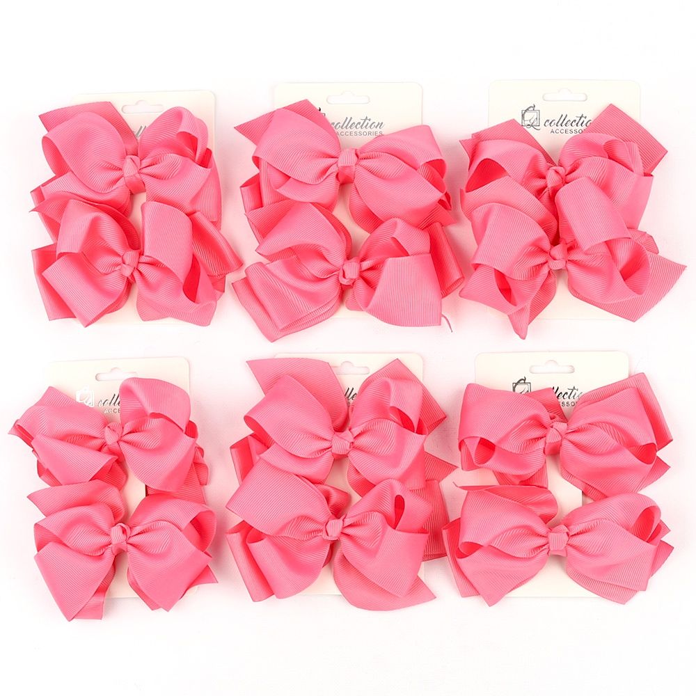 FASHION SMALL HAIR BOWS (2PC), Color: PINK