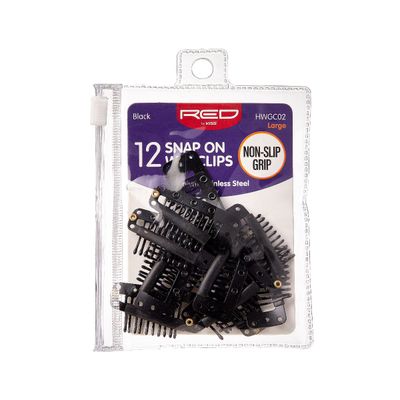 BLACK WIG CLIPS (12 CT)