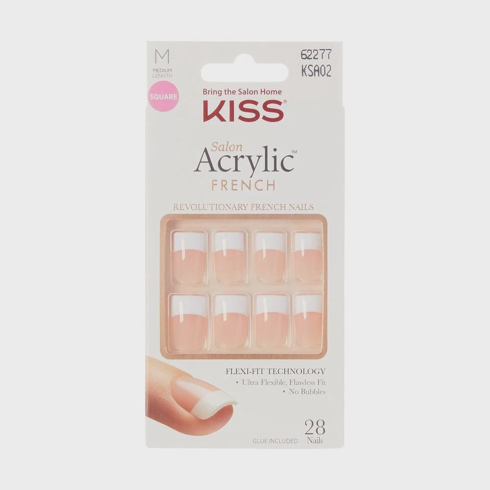 KSA KISS SALON ACRYLIC FRENCH NAILS, STYLE: SUGAR RUSH