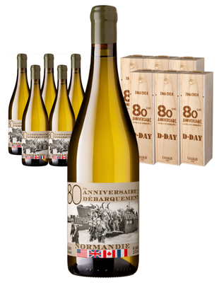 6 bouteille de Chablis 2022 (75 cl) 80éme anniversaire avec 6 coffrets bois (1 coffret bois offert)