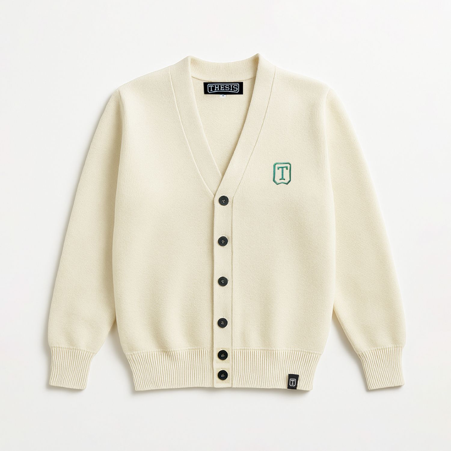 BEIGE &amp; WHITE CARDIGAN