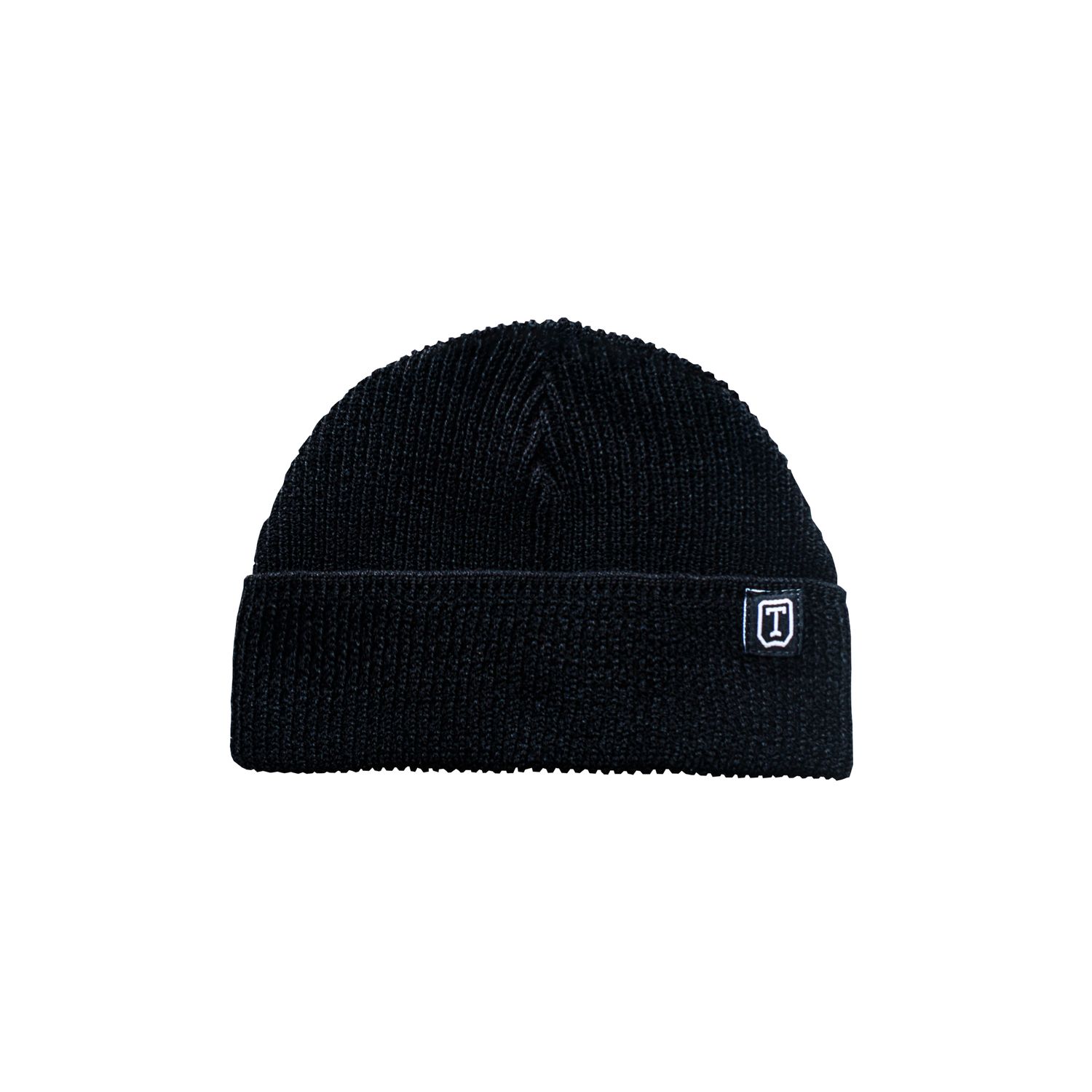 JET BLACK FISHERMAN BEANIE