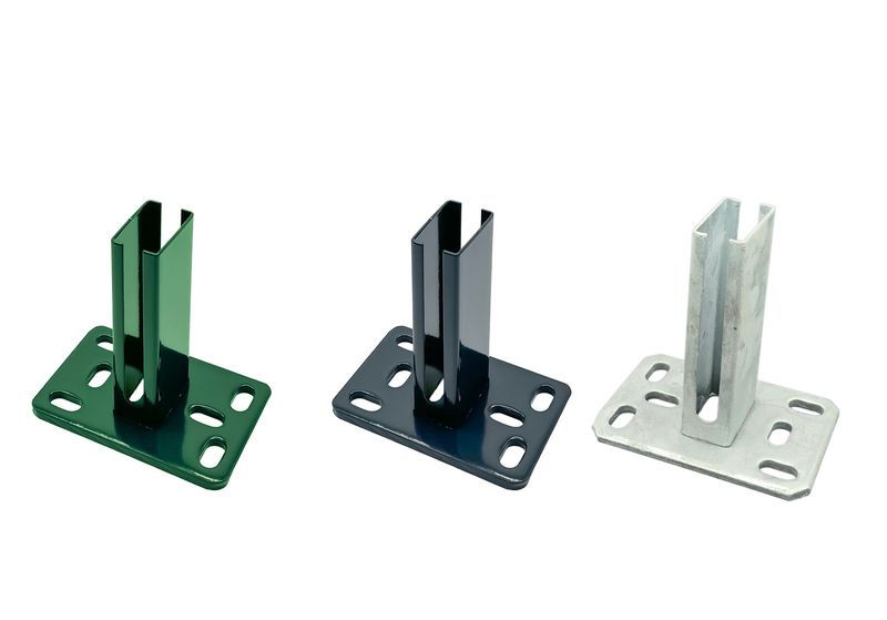 Pfostenträger für Zaunpfosten 60 x 40, Dübelplatte 150 x 100 x 8 mm