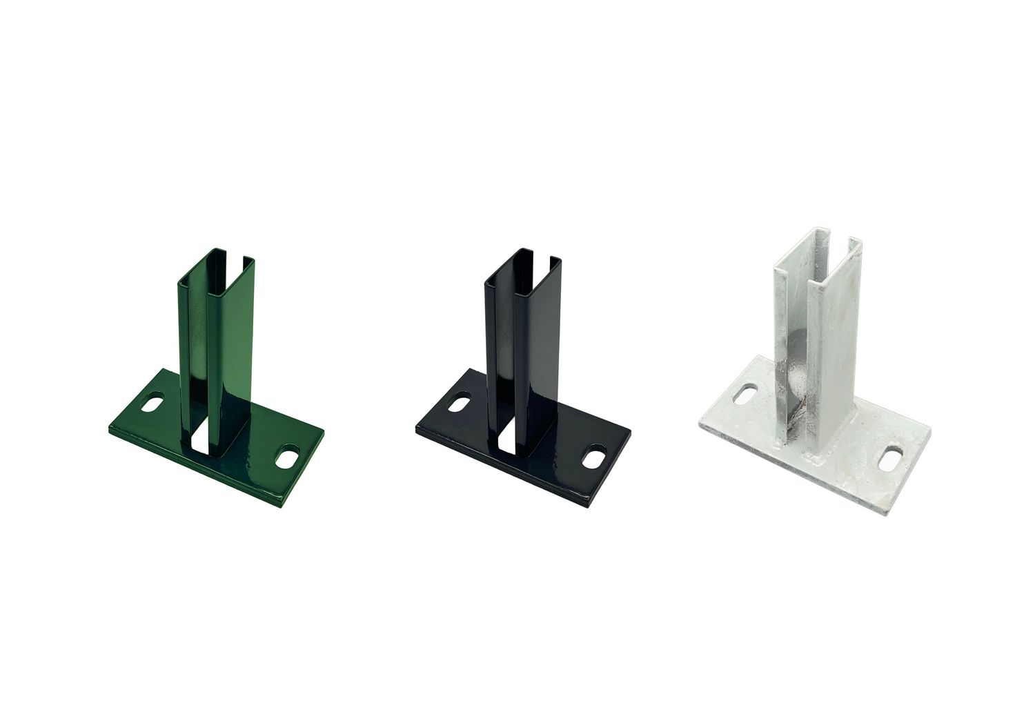 Pfostenträger für Zaunpfosten 60 x 40, Dübelplatte 80 x 150 x 8 mm