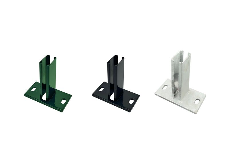 Pfostenträger für Zaunpfosten 60 x 40, Dübelplatte 80 x 150 x 8 mm