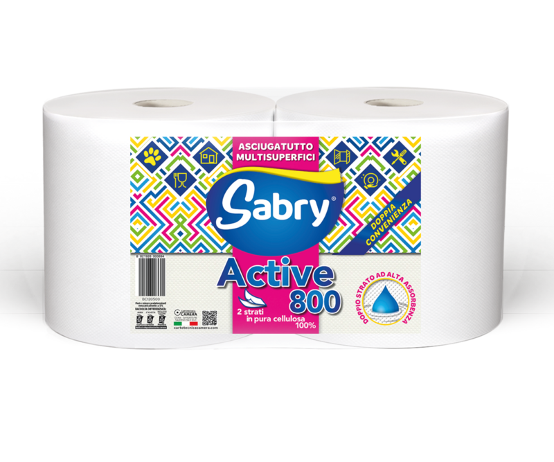 SABRY ACTIVE 800 - 2 Veli - Confezione da 2 Rotoloni