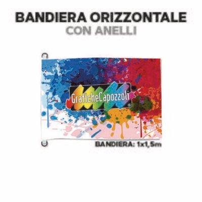 BANDIERA ORIZZONTALE - CON ANELLI - F.to 1x1,5m