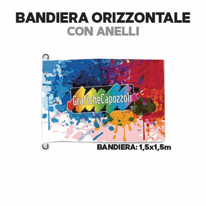 BANDIERA ORIZZONTALE - CON ANELLI - F.to 1,5x1,5m