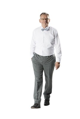 Trousers with elastic - grey wool
