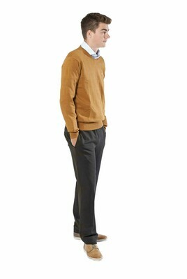 Trousers with elastic - black wool