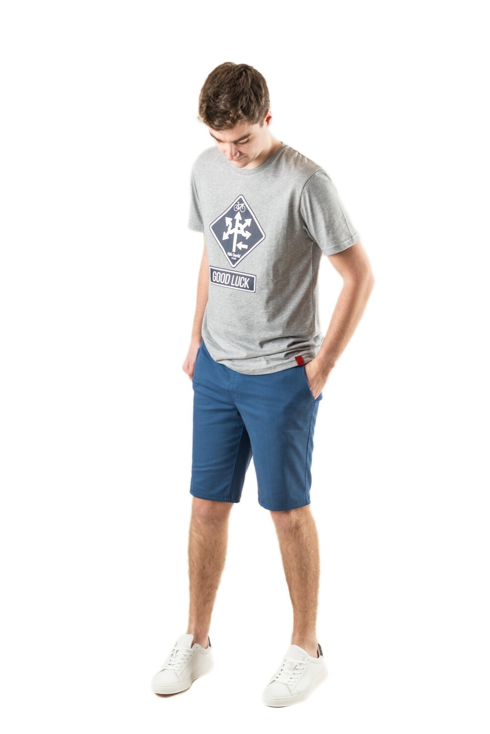 Shorts with elastic - mid blue