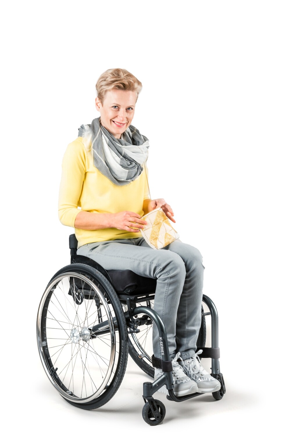 Wheelchairtrousers with deep zip - grey jeans