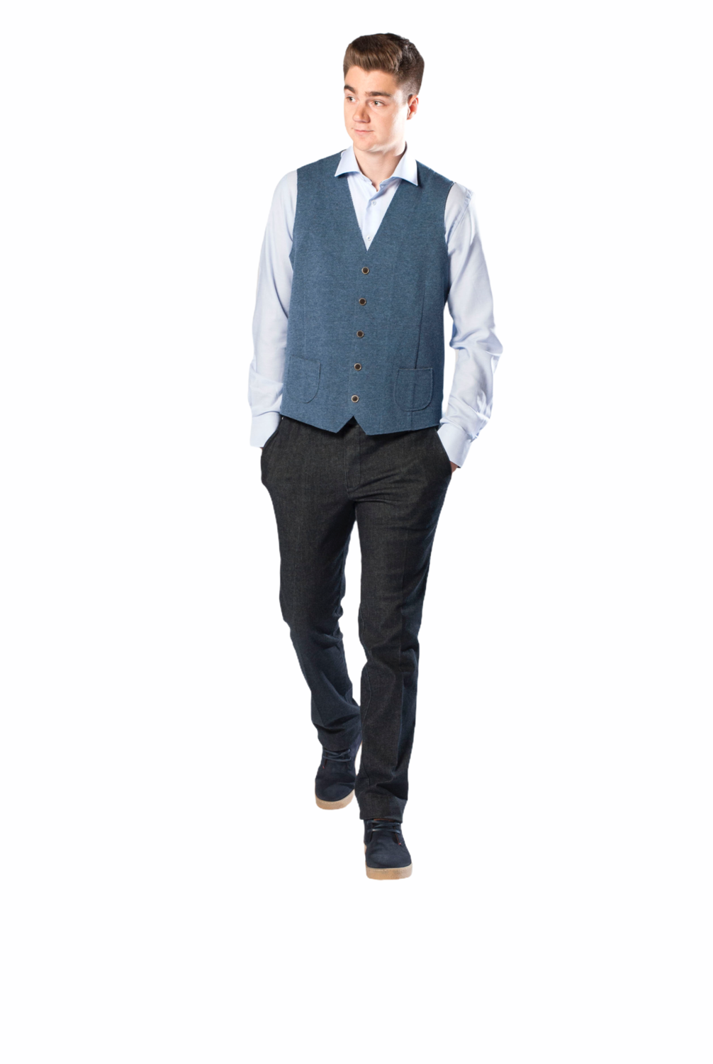 Trousers with elastic - dark jeans