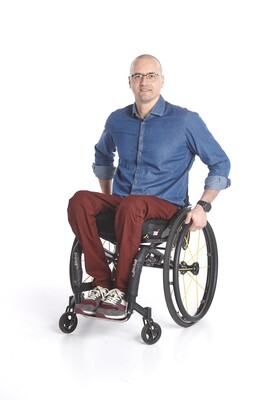 Sitting trousers with deep zipper - burgundy cotton
