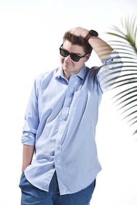 Shirt with magnetic buttons - light blue
