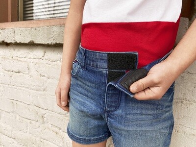 Jeans shorts with velcro fly - blue jeans
