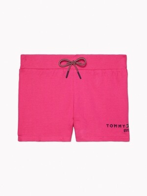 Sporty shorts with drawstring - pink