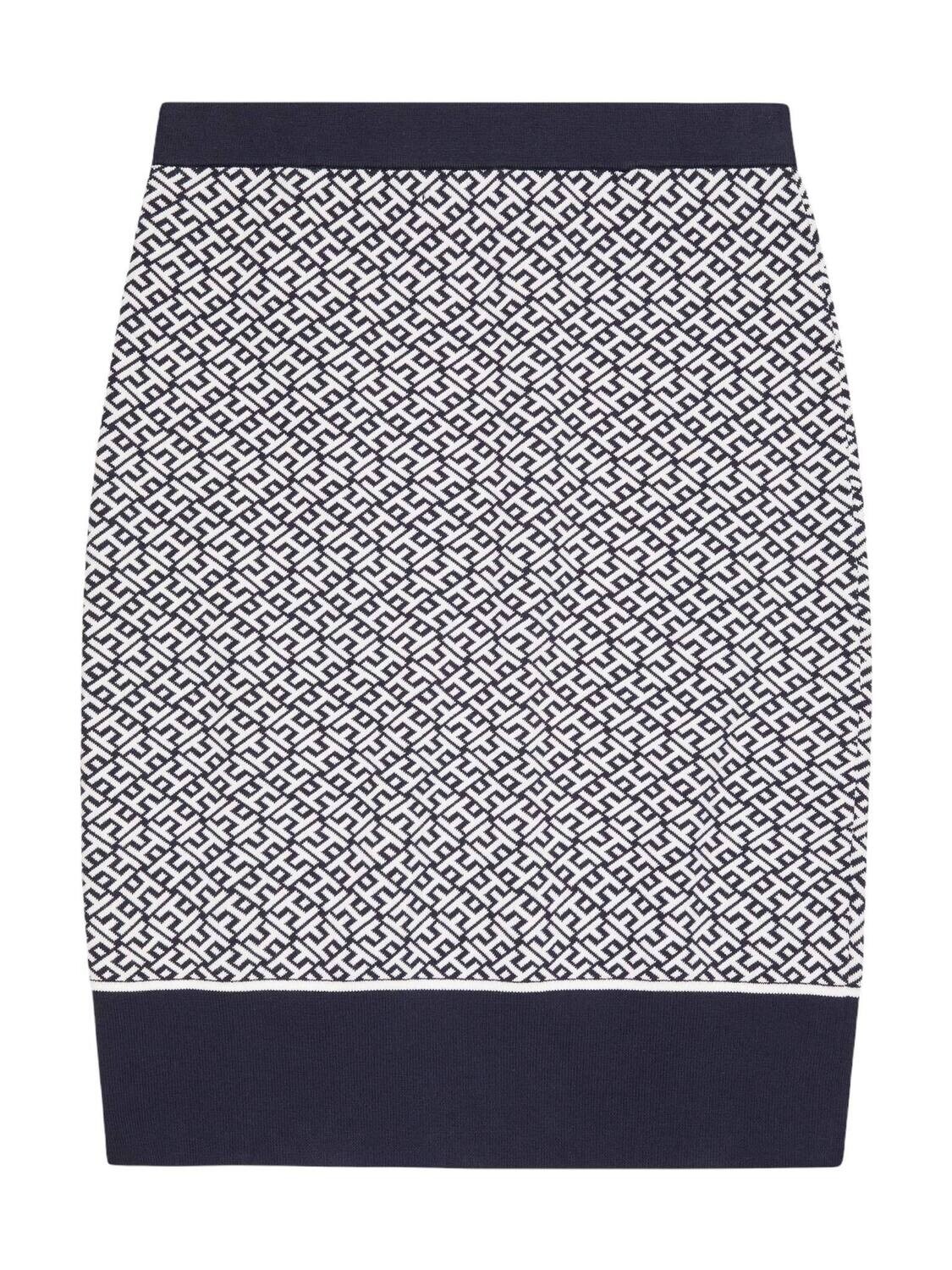 Skirt with pull tabs and elasticated waistband