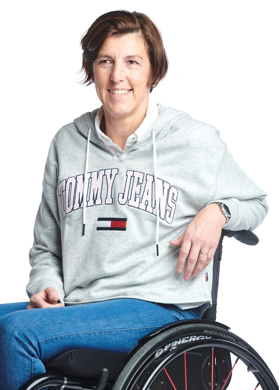 Hoodie with extra-large neckline - grey