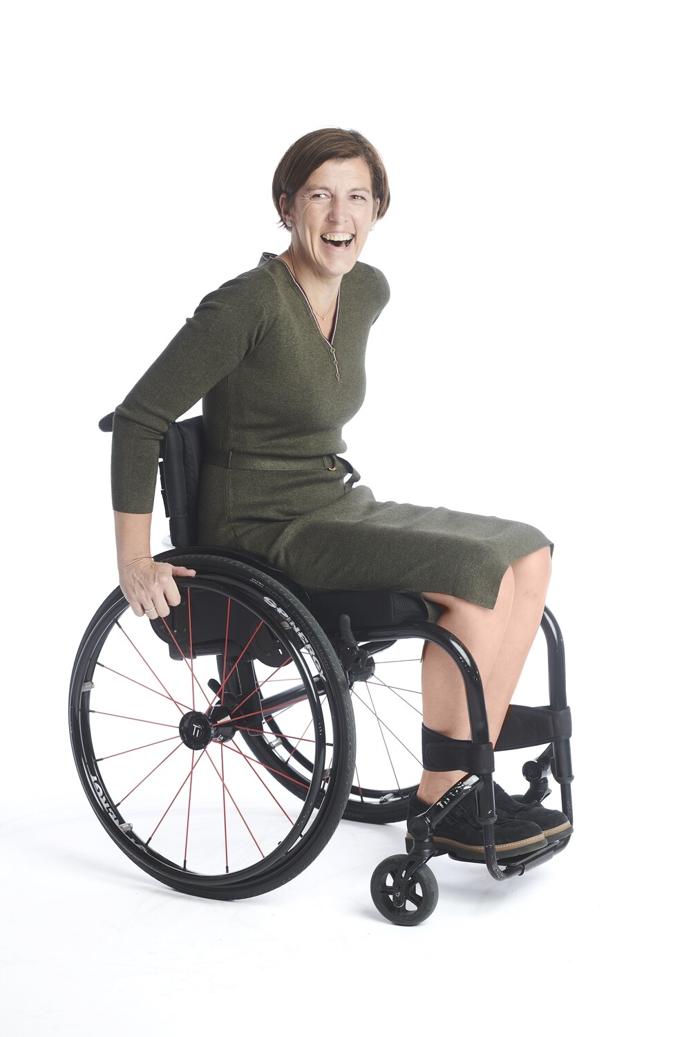 V-neck dress - khaki