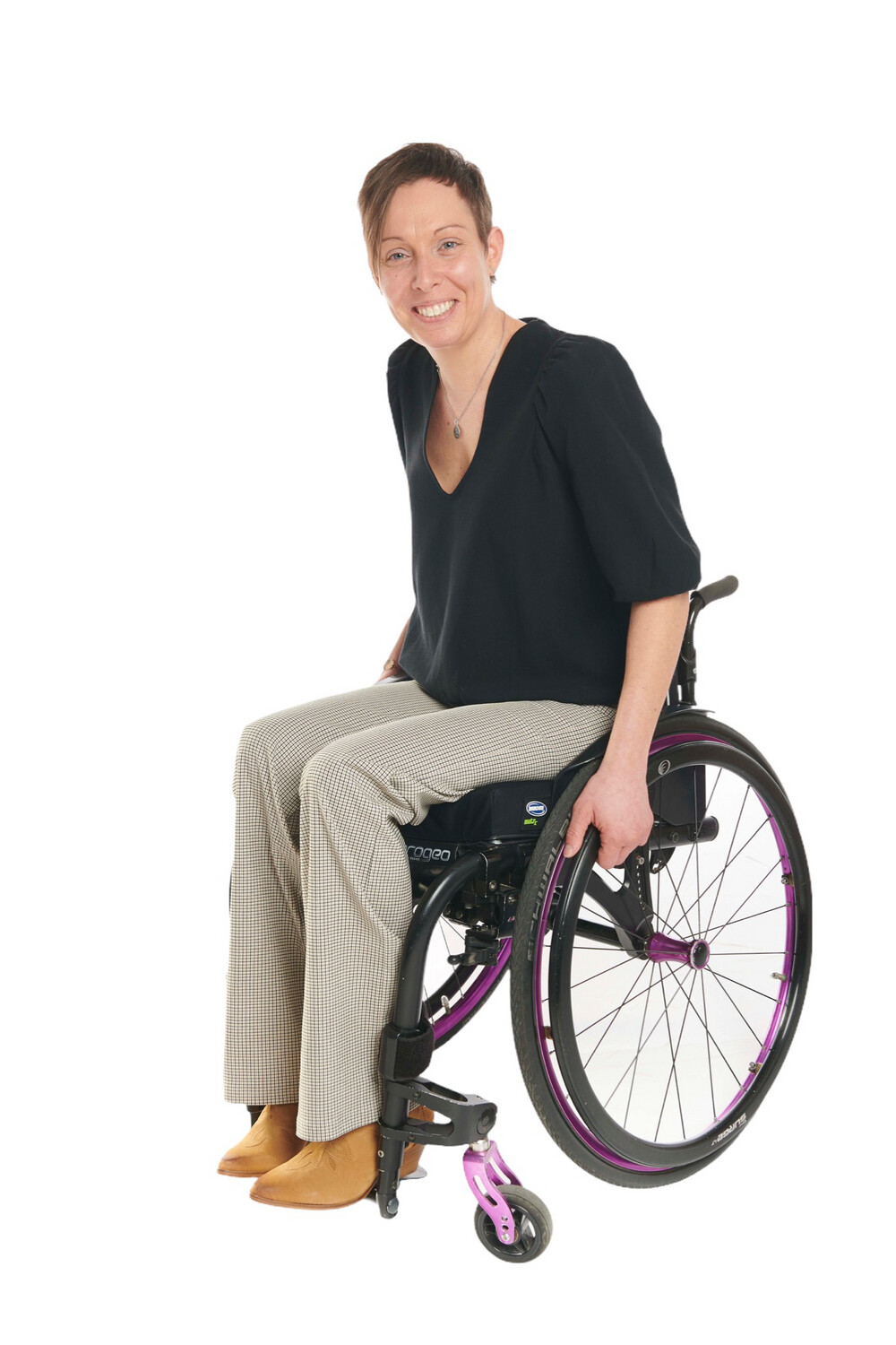 Sit-stand trousers - grey checked