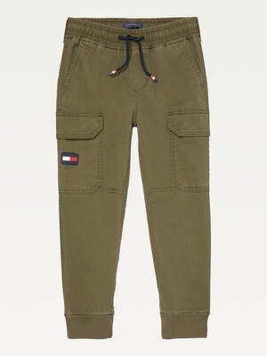 Cargo trousers with drawstring - khaki