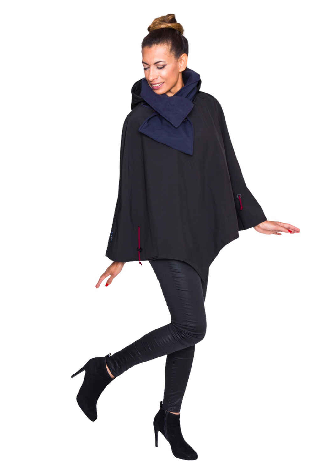 Poncho navy/black
