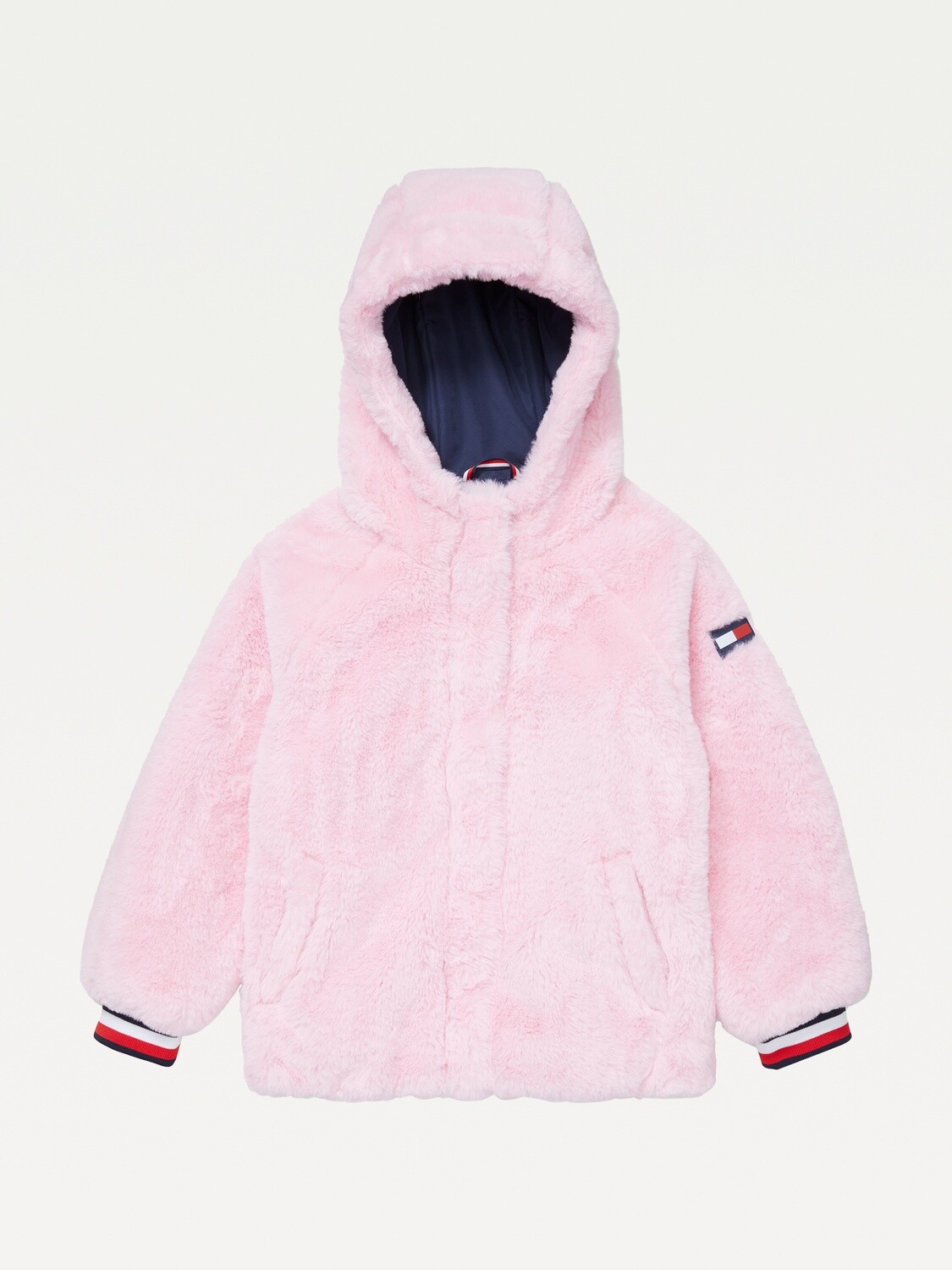 Jacket faux-fur with magnetic buttons