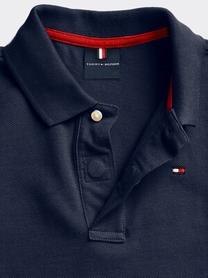 Polo with magnetic button - navy