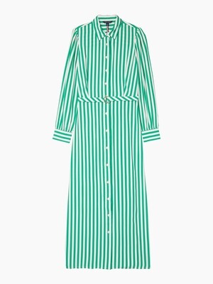 Dress with magnetic buttons - green