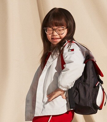 Summer jacket with magnetic buttons - white and blue