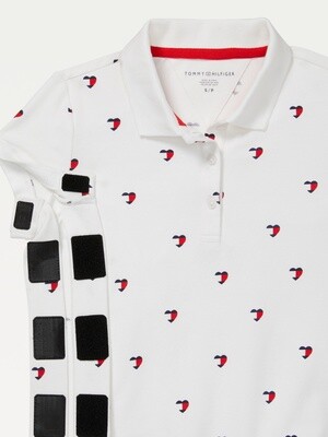 Polo with velcro - white