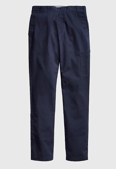 Wheelchair trousers with velcro front - navy cotton