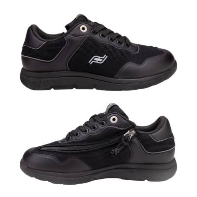 Trendy trainer with zip to front - black